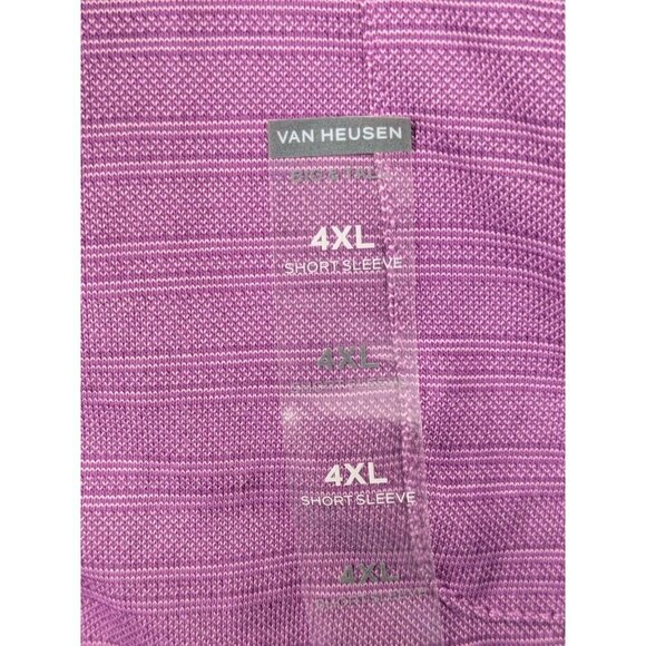 Van Heusen Flex Polo Shirt Mens 4XL Big & Tall Purple Natural Stretch - Picture 8 of 12